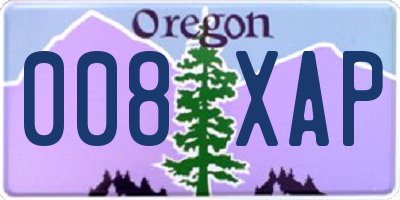 OR license plate 008XAP