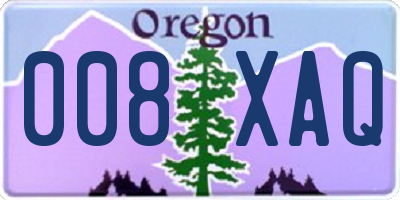 OR license plate 008XAQ