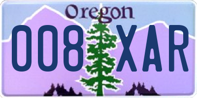 OR license plate 008XAR