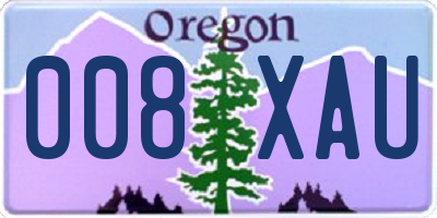 OR license plate 008XAU