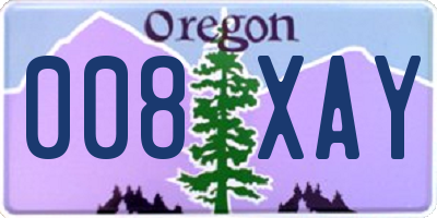 OR license plate 008XAY
