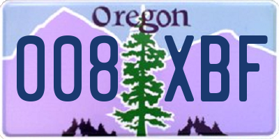 OR license plate 008XBF
