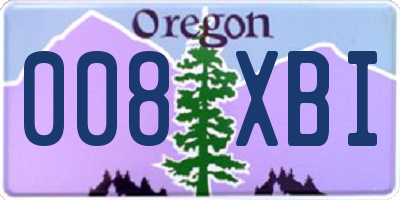 OR license plate 008XBI