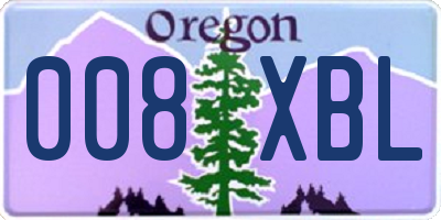 OR license plate 008XBL