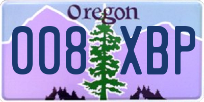 OR license plate 008XBP