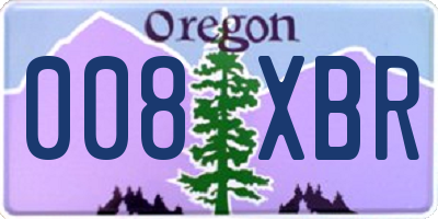 OR license plate 008XBR