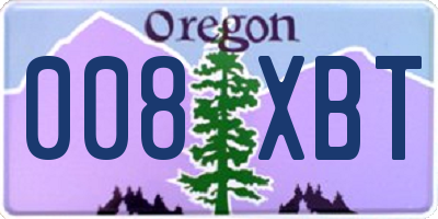OR license plate 008XBT
