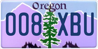 OR license plate 008XBU