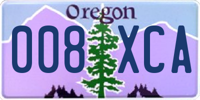 OR license plate 008XCA