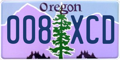 OR license plate 008XCD