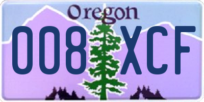 OR license plate 008XCF