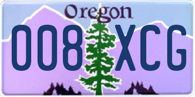 OR license plate 008XCG