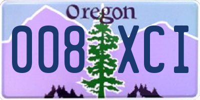 OR license plate 008XCI