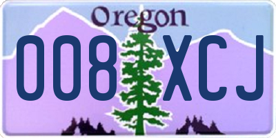 OR license plate 008XCJ