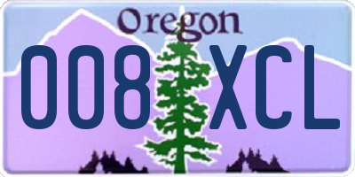 OR license plate 008XCL
