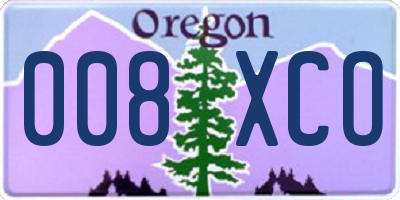OR license plate 008XCO