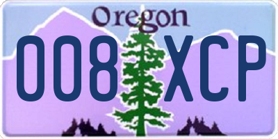 OR license plate 008XCP