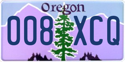OR license plate 008XCQ