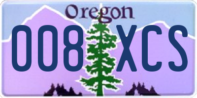 OR license plate 008XCS