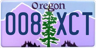 OR license plate 008XCT