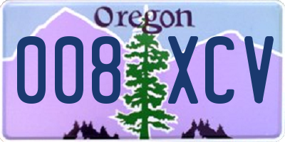 OR license plate 008XCV