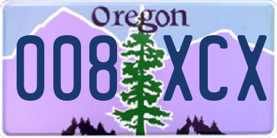 OR license plate 008XCX