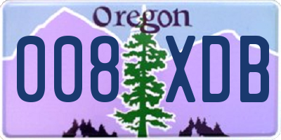 OR license plate 008XDB