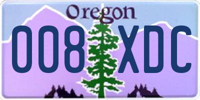 OR license plate 008XDC