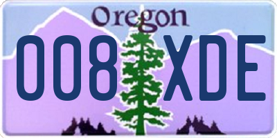 OR license plate 008XDE