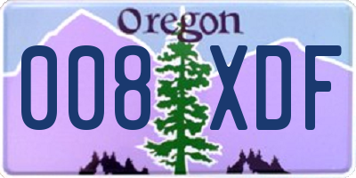 OR license plate 008XDF