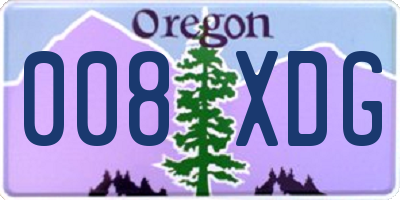 OR license plate 008XDG