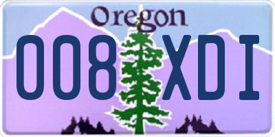 OR license plate 008XDI