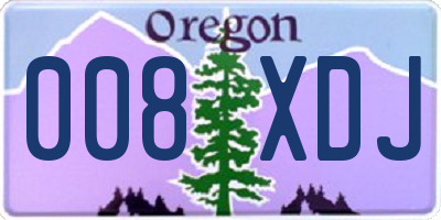 OR license plate 008XDJ