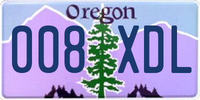 OR license plate 008XDL