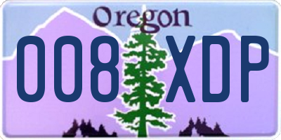 OR license plate 008XDP
