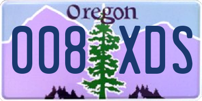 OR license plate 008XDS