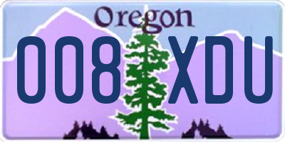 OR license plate 008XDU