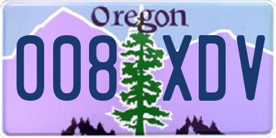 OR license plate 008XDV