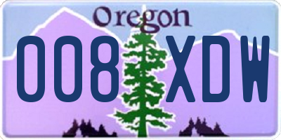 OR license plate 008XDW