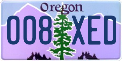 OR license plate 008XED