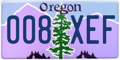 OR license plate 008XEF