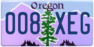 OR license plate 008XEG