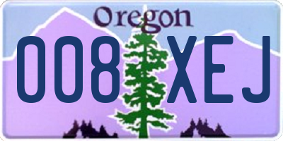 OR license plate 008XEJ
