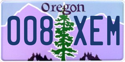 OR license plate 008XEM