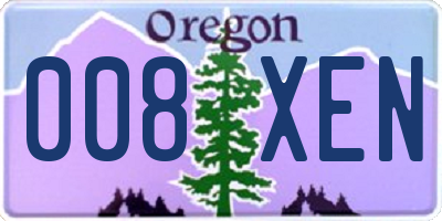 OR license plate 008XEN
