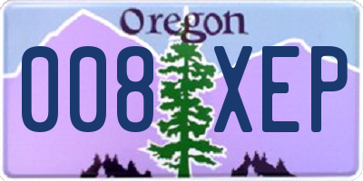 OR license plate 008XEP