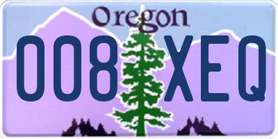 OR license plate 008XEQ