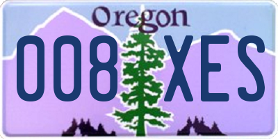 OR license plate 008XES