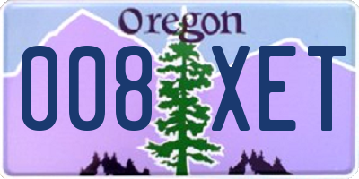 OR license plate 008XET