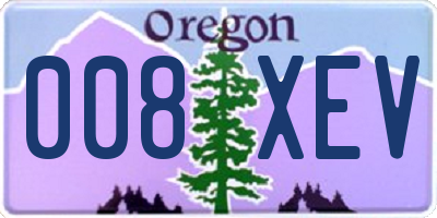 OR license plate 008XEV